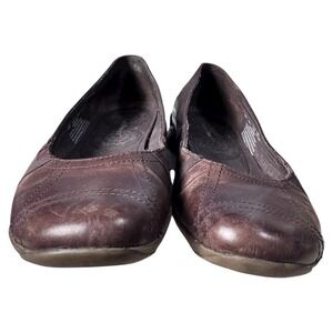 Hush Puppies Women's Dark Brown Leather Ballet Flats Comfort Size 8M